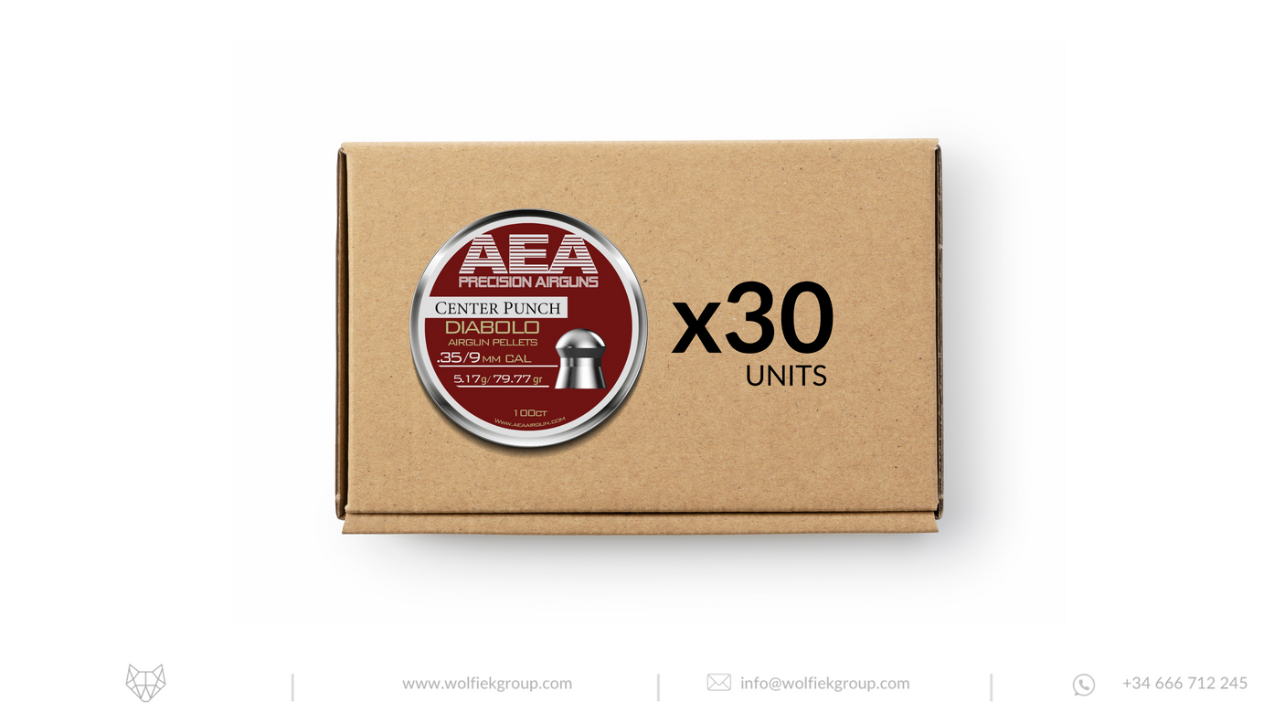 AEA Master Box Center Punch Diabolo Pellets - Cal .35 (9mm) | 5.17g (79.77gr)