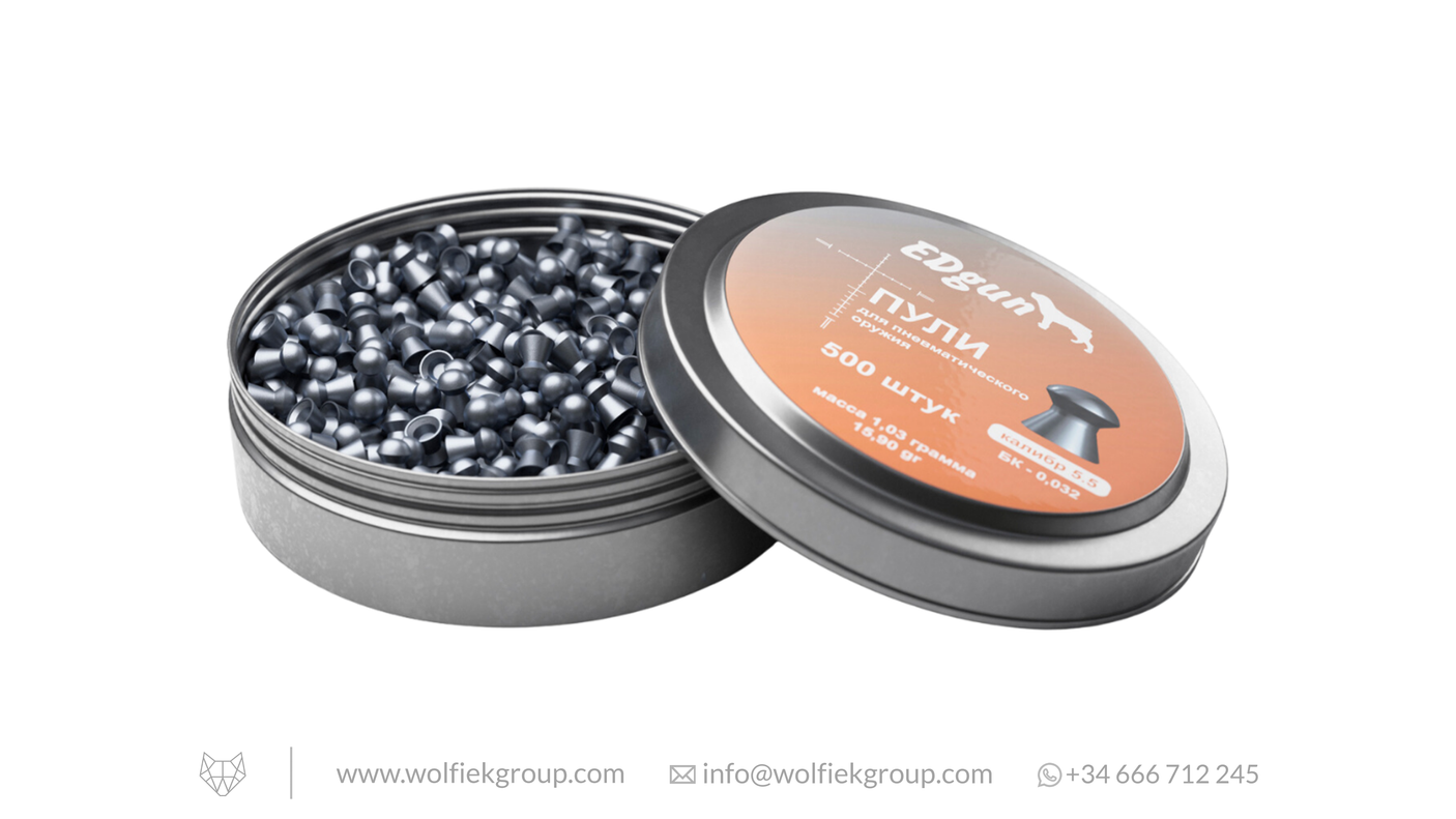 EDgun Premium Airgun Pellets - Cal .22 (5.5mm) | 1.03g (15.90gr)