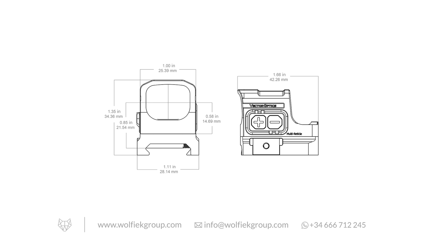 Vector Optics Frenzy MRT Aspheric Lens Red Dot Sight - FA 1x17x20 EDC