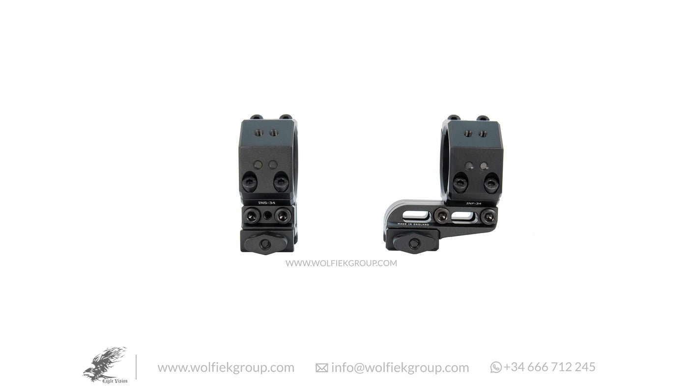 Picatinny Infinity Elevation ADJUSTABLE Scope Mounts 34mm side view