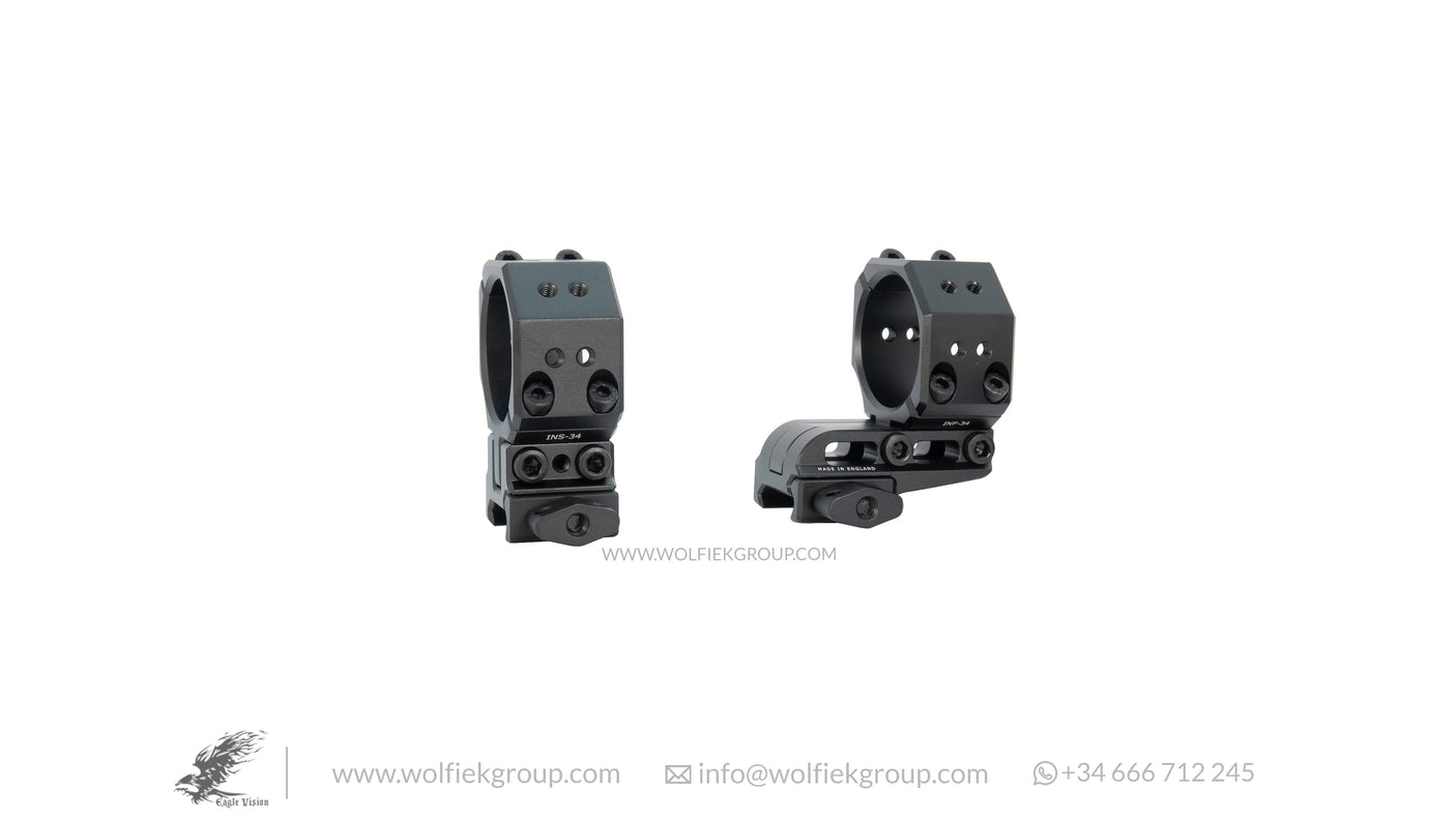 Picatinny Infinity Elevation ADJUSTABLE Scope Mounts 34mm side view