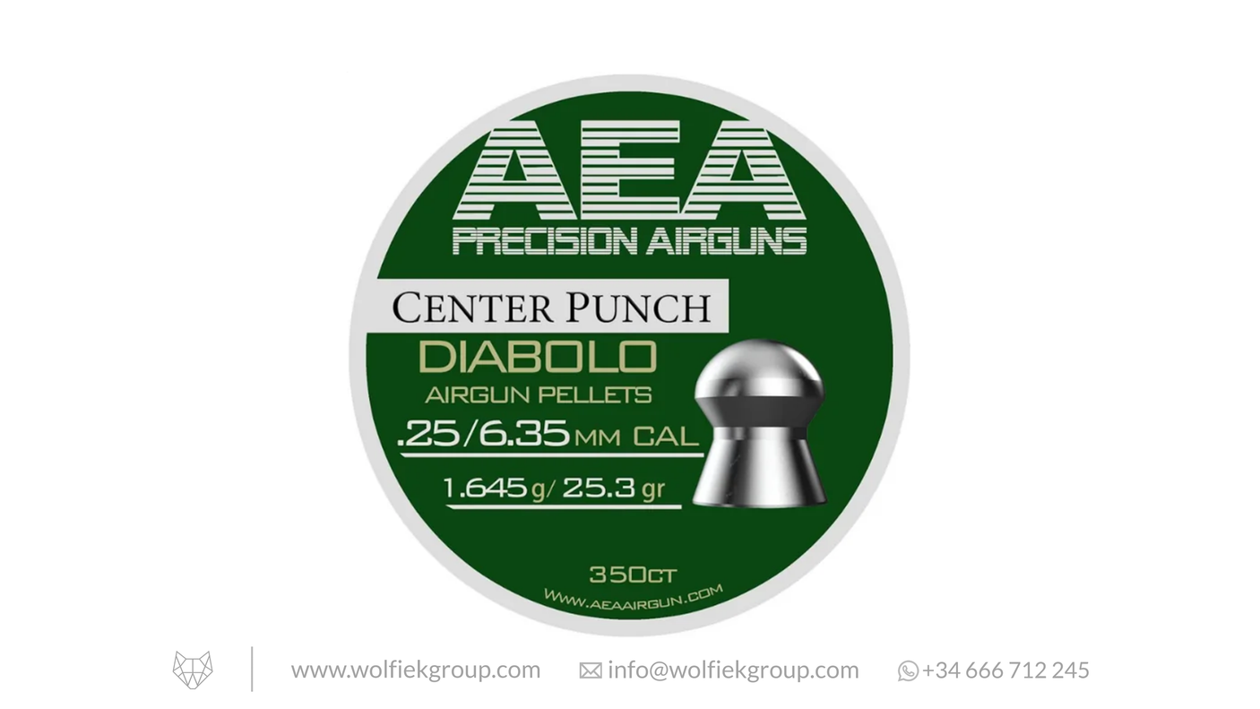 AEA Center Punch Diabolo Pellets - Cal .25 (6.35mm) | 1.645g (25.3gr)