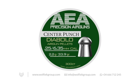 AEA Center Punch Diabolo Pellets · Domed · Cal .25 (6.35mm)