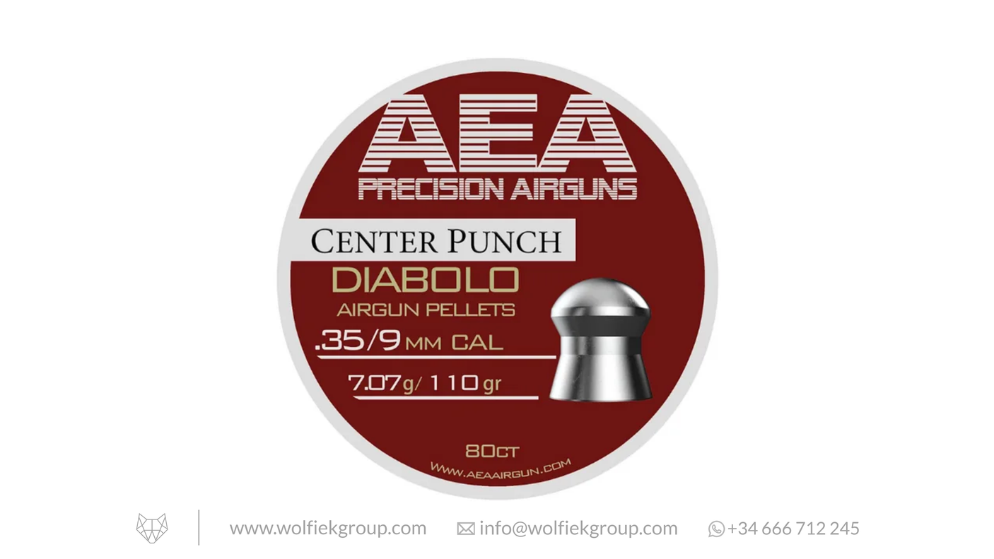 AEA Center Punch Diabolo Pellets - Cal .35 (9mm) | 7.07g (110gr)