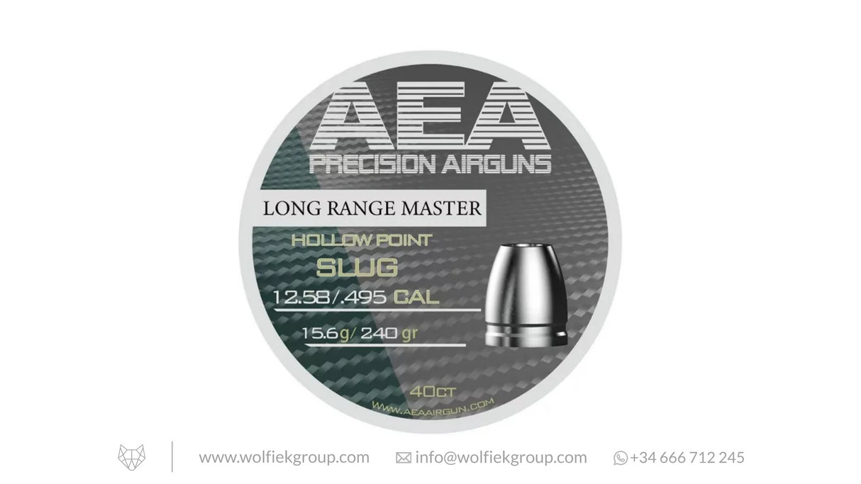 AEA Long Range Master Hollow Point Slugs - Cal .495 (12.58mm) | 15.6g (240gr)