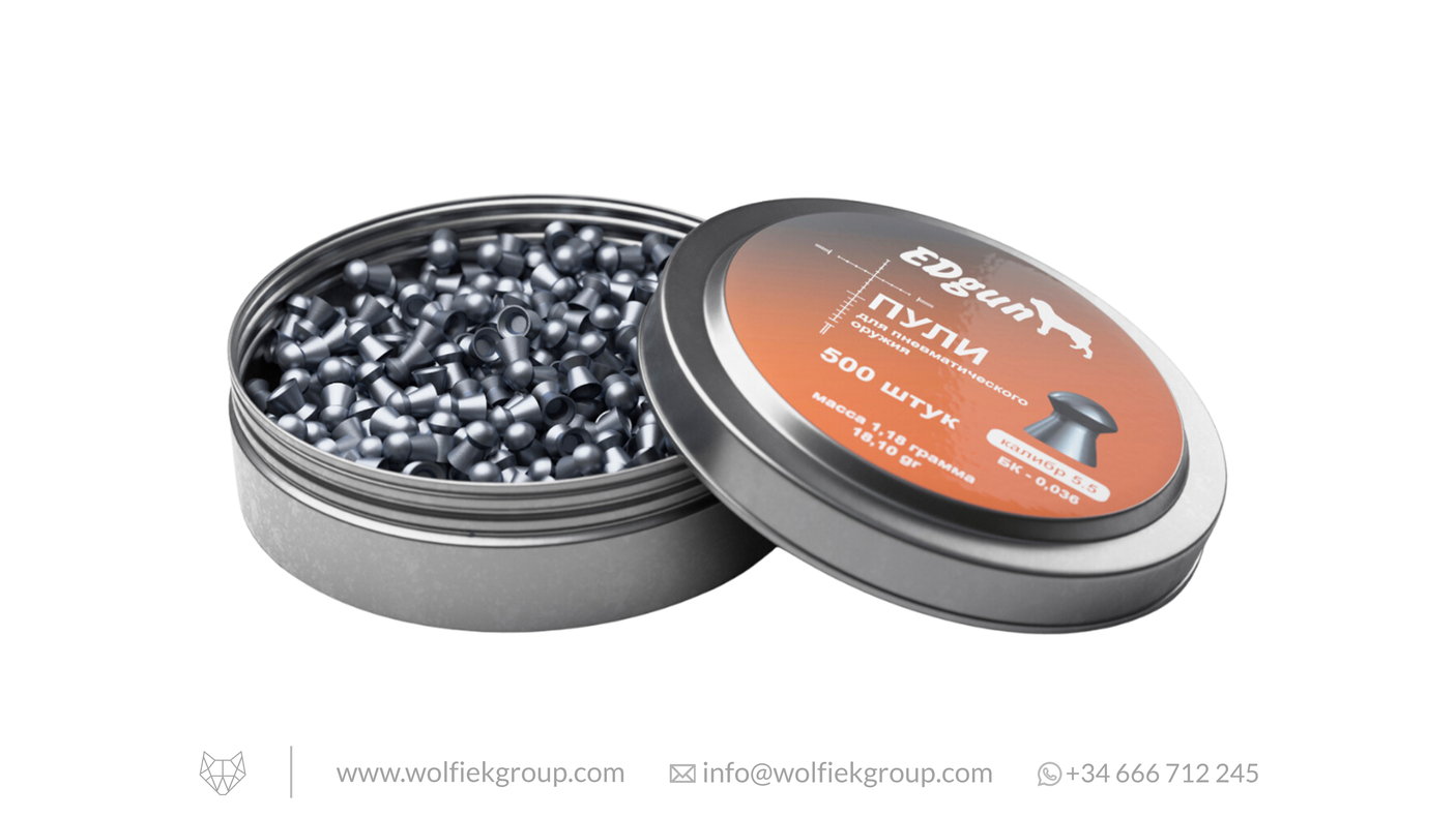 EDgun Premium Airgun Pellets (2022) - Cal .22 (5.5mm) | 1.18g (18.10gr)