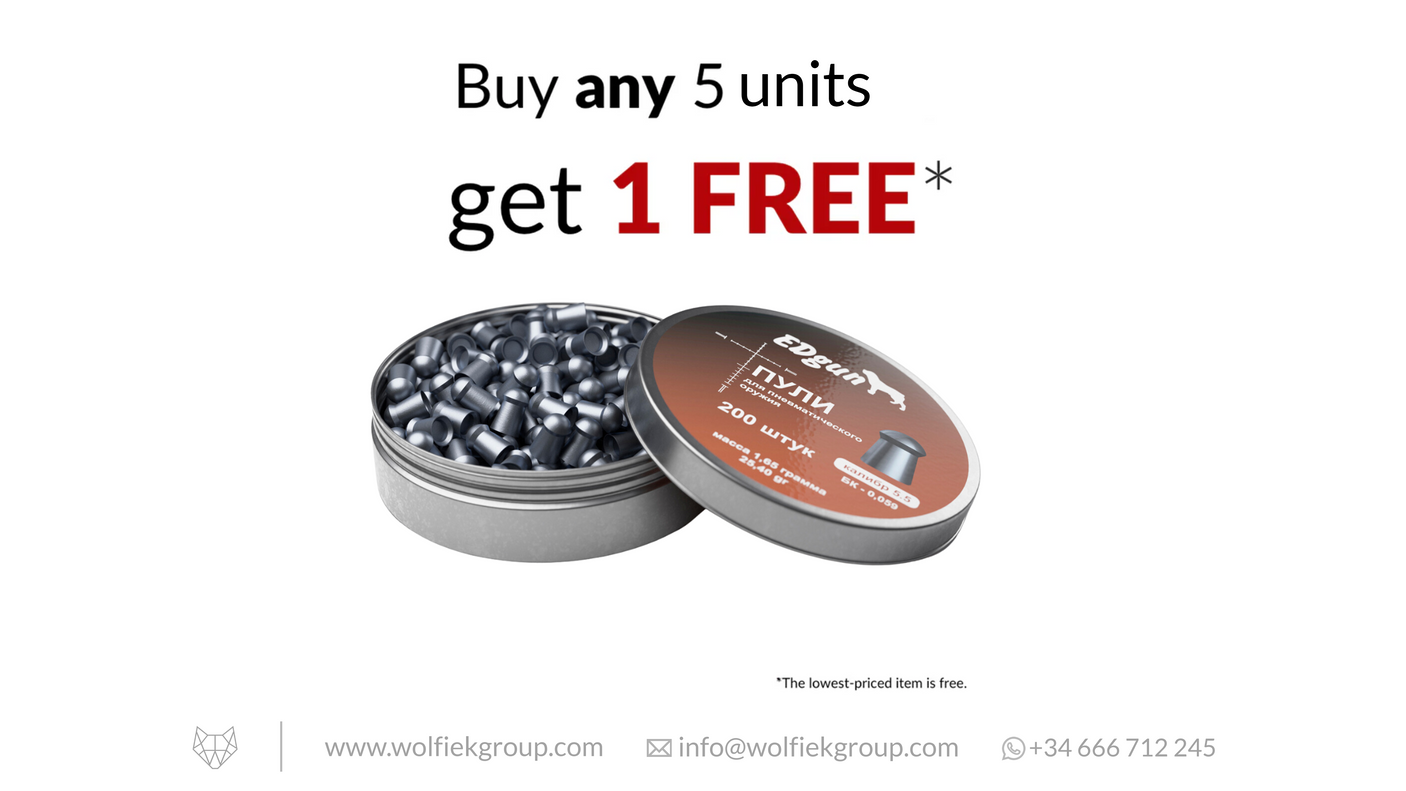 EDgun Premium Pellets · Cal .22 (5,5mm) · Weight 1,65g (25,40gr)
