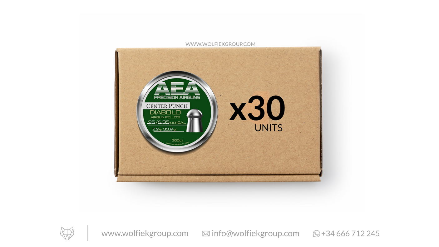 Master box · AEA Diabolo Pellets Heavy (+) Round Nose · Cal .25 (6.35mm) · Weight 2.2g (33.9gr)