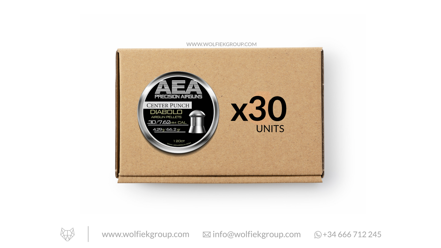 AEA · Master Box · Center Punch Diabolo Pellets · Cal .30 (7.62mm) · Weight 4.29g (66.2gr)